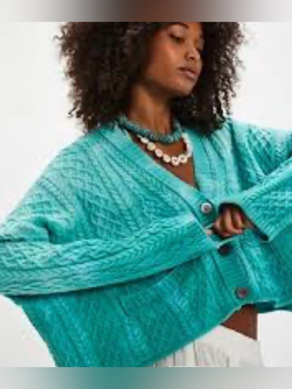 NWT Free People Washed Ashore Cable Knit Cardi